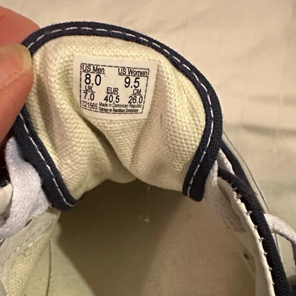 Vans Dark Blue Canvas Shoes with White Accents - Picture 2 of 7